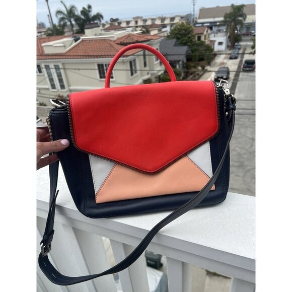 Rebecca Minkoff Marlowe Envelope Crossbody top handle bag leather colorblock Y2K - Picture 1 of 16